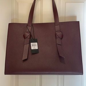 NWT Rachel Zoe Arialith in Bordo Large Faux Leather Tote Bag